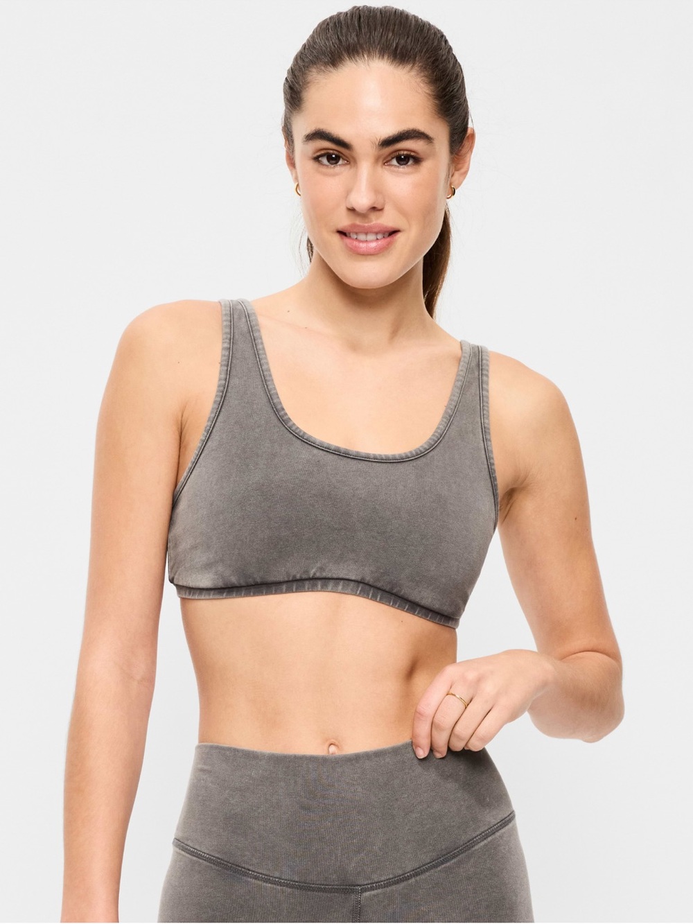 NWOT Old Navy Light Support PowerChill Sports Bra in Panther Grey Size Med